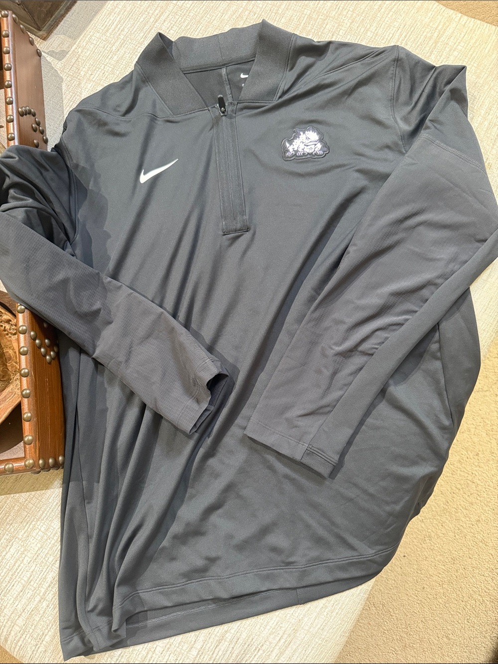 Nike TCU Horned Frogs NCAA Dark Gray Long-Sleeve Quarter-Zip Pullover Jacket